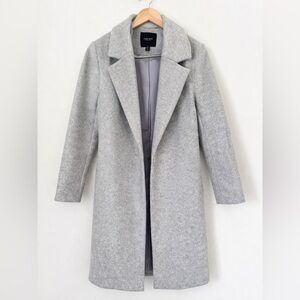 Ever New Light Gray Long Wool-Blend Coat